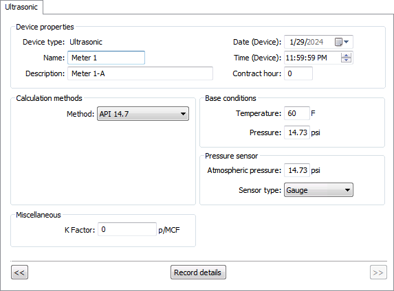 Ultrasonic Property Page